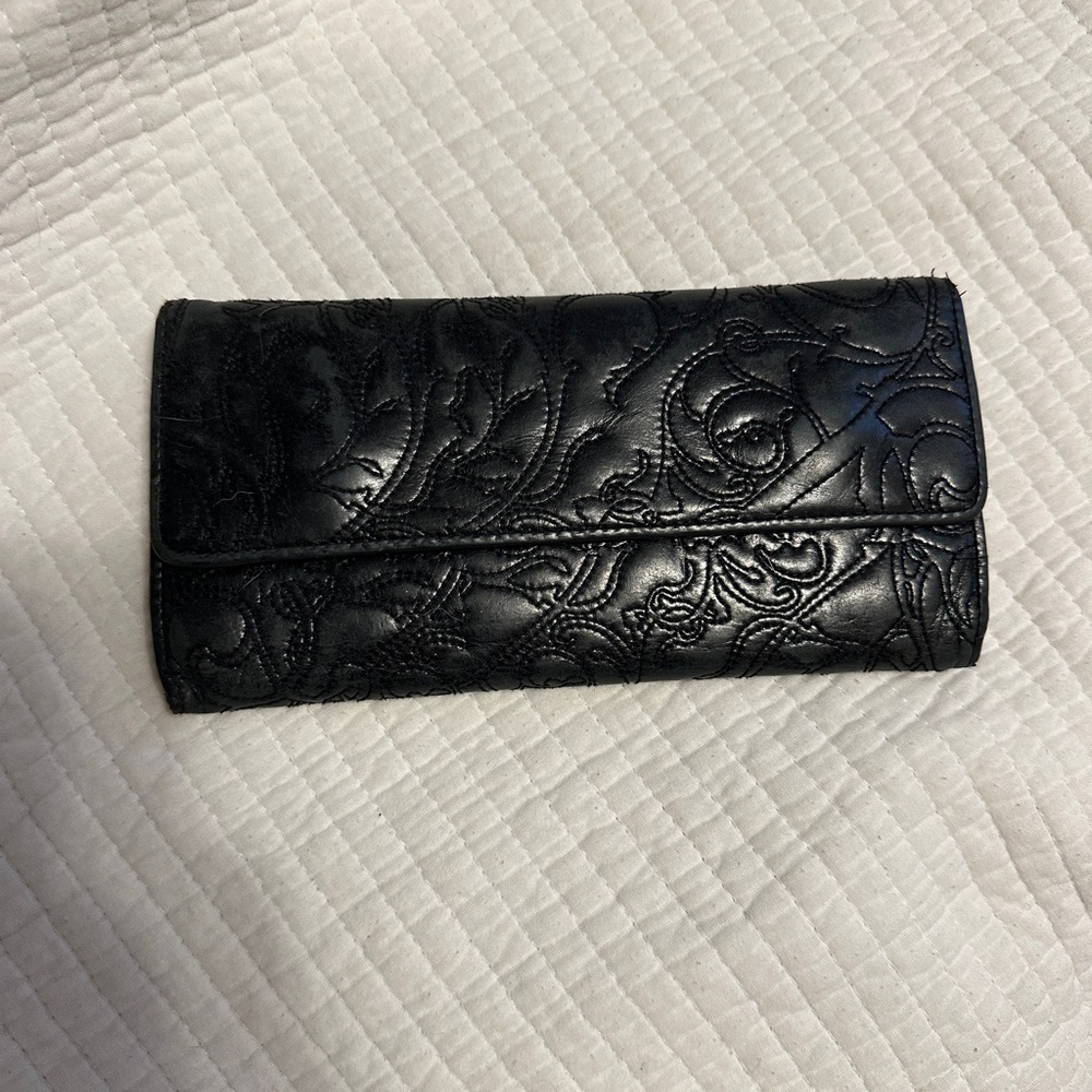 Elegant Black Embossed Clutch